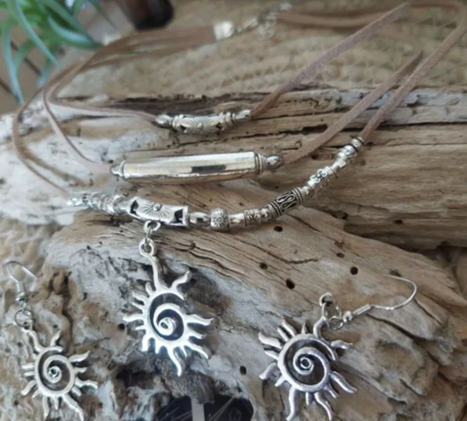 Parure boho-ethnique drie rijen, beige – photo 9